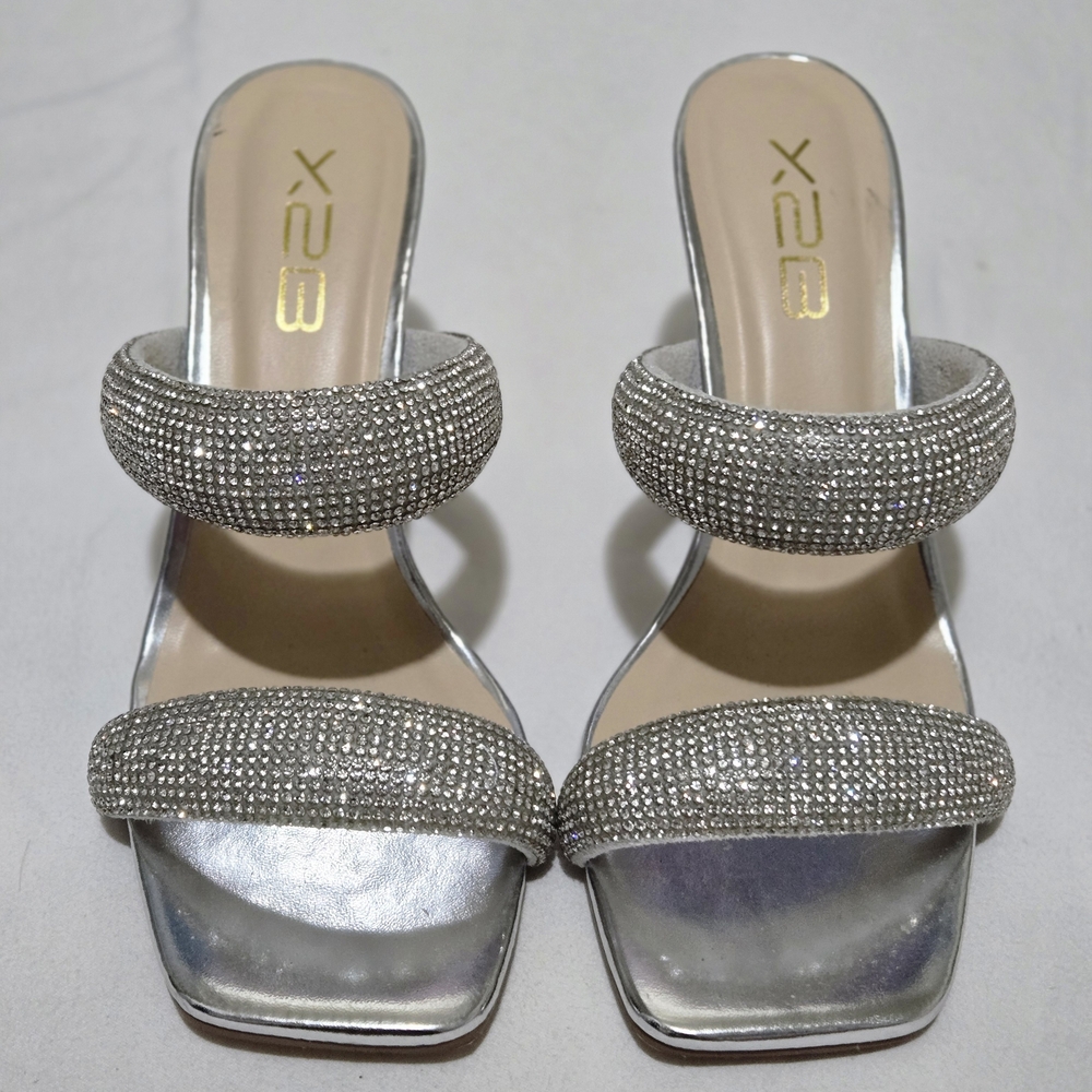 Silver Rhinestone Women's Heels Size 6.5 to 7 NEW